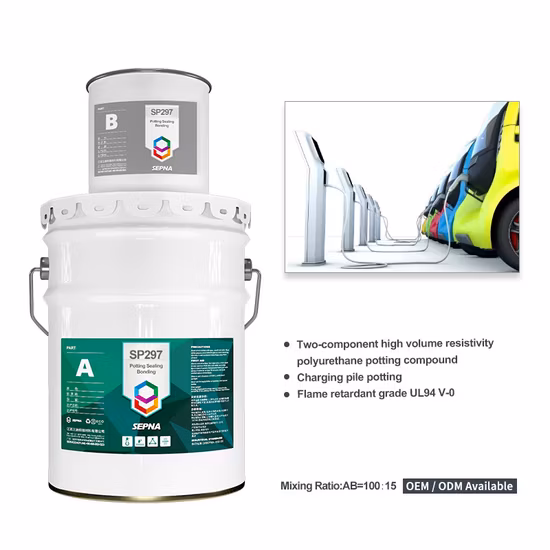 Resina de Poliuretano Epóxi Silicone Térmica de Dois Componentes para Envasamento Adesivo Composto