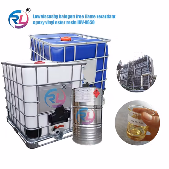 Inv-V650 Baixa Viscosidade Livre de Halógeno Retardador de Chamas Epóxi Vinil Ester Resina UV de Poliéster Melhora a Adesão da Fibra de Vidro